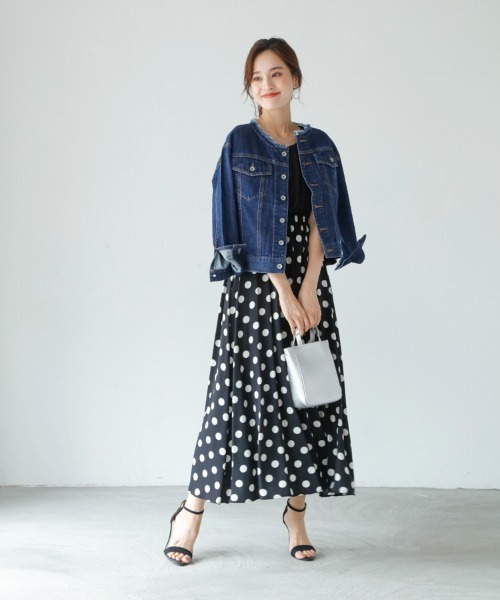 M.deux(エムドゥ)の「フリンジノーカラーデニムジャケット(デニムジャケット・レディース・ネイビー/ブルー・MEDIUM)」の19枚目の写真