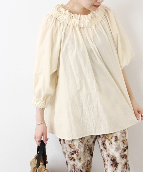 JOURNAL STANDARD（ジャーナルスタンダード）の「サンドコットン2WAYブラウス◆（シャツ/ブラウス・レディース・ブラック/イエロー/ホワイト・FREE）」の2枚目の写真