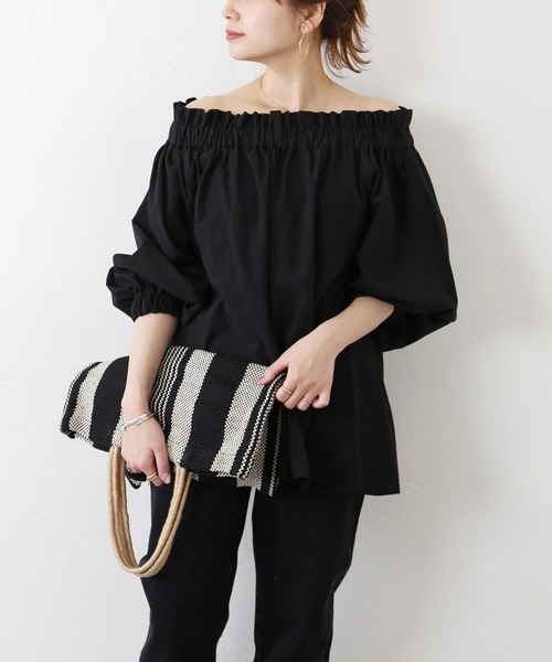 JOURNAL STANDARD（ジャーナルスタンダード）の「サンドコットン2WAYブラウス◆（シャツ/ブラウス・レディース・ブラック/イエロー/ホワイト・FREE）」の3枚目の写真