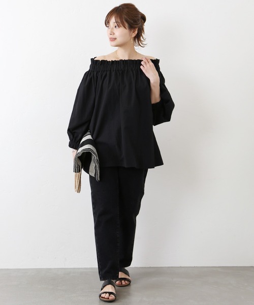 JOURNAL STANDARD（ジャーナルスタンダード）の「サンドコットン2WAYブラウス◆（シャツ/ブラウス・レディース・ブラック/イエロー/ホワイト・FREE）」の4枚目の写真