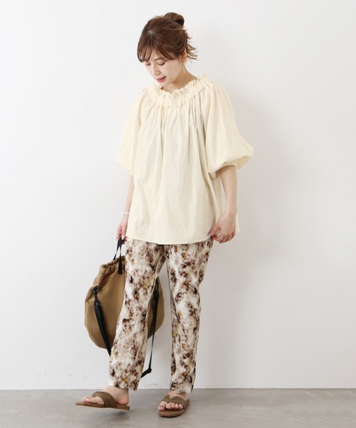 JOURNAL STANDARD（ジャーナルスタンダード）の「サンドコットン2WAYブラウス◆（シャツ/ブラウス・レディース・ブラック/イエロー/ホワイト・FREE）」の9枚目の写真