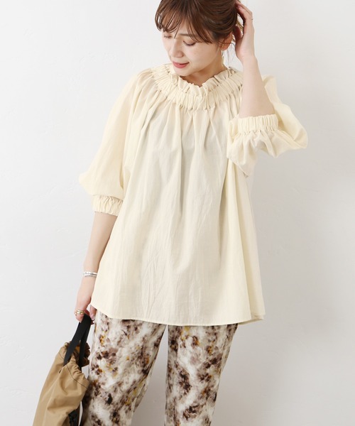 JOURNAL STANDARD（ジャーナルスタンダード）の「サンドコットン2WAYブラウス◆（シャツ/ブラウス・レディース・ブラック/イエロー/ホワイト・FREE）」の12枚目の写真