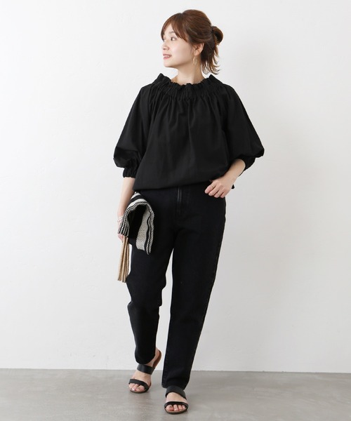 JOURNAL STANDARD（ジャーナルスタンダード）の「サンドコットン2WAYブラウス◆（シャツ/ブラウス・レディース・ブラック/イエロー/ホワイト・FREE）」の6枚目の写真