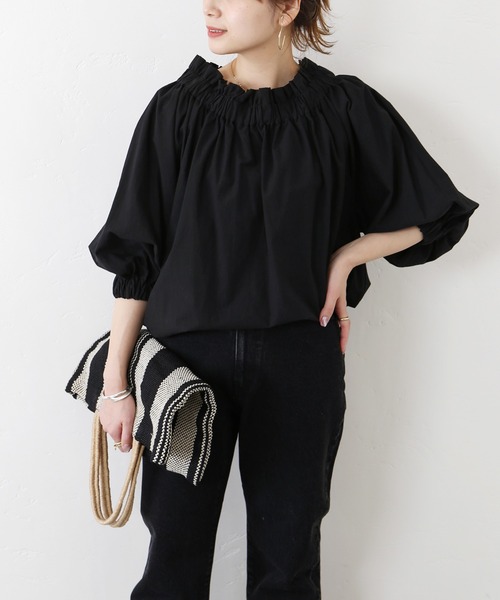 JOURNAL STANDARD（ジャーナルスタンダード）の「サンドコットン2WAYブラウス◆（シャツ/ブラウス・レディース・ブラック/イエロー/ホワイト・FREE）」の8枚目の写真