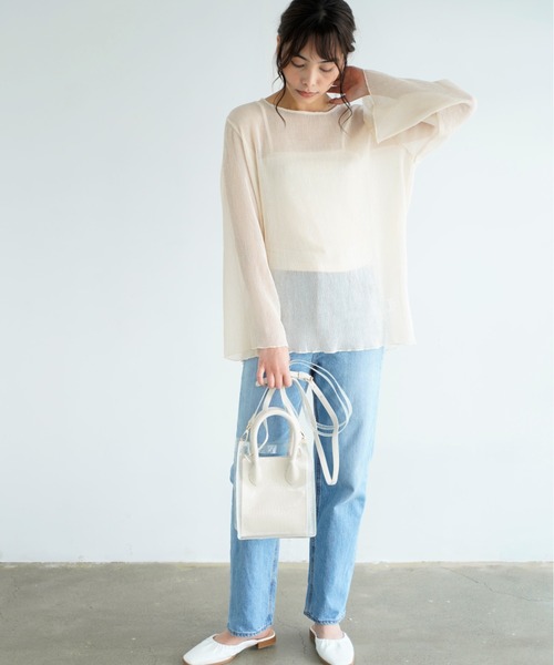 Chiaro（キアロ）の「楊柳シフォンブラウス×リブキャミソール（シャツ/ブラウス・レディース・ブルー/アイボリー/ピンクベージュ/ブラック・FREE）」の16枚目の写真