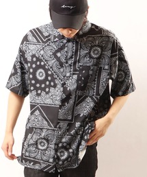SUGGESTION（サジェッション）の「【SUGGESTION】総柄プリント半袖ビッグシャツ オーバーシャツ（シャツ/ブラウス・メンズ）」
