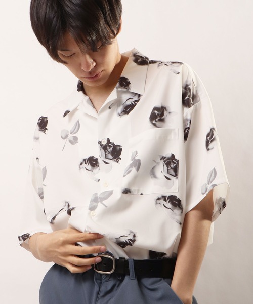 SUGGESTION(サジェッション)の「【SUGGESTION】総柄プリント半袖ビッグシャツ オーバーシャツ(シャツ/ブラウス・メンズ・ホワイト/ブラック/ブラウン/ホワイト系その他2/ブラック系その他3/ブラック系その他2/ホワイト系その他/ブラック系その他・M/L)」の13枚目の写真