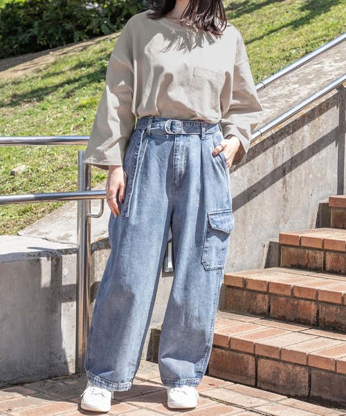 PairPair(ペアペア)の「配色ステッチデカポケT(ユニセックス)(Tシャツ/カットソー・レディース・スミクロ/グレイッシュベージュ/オフホワイト・FREE)」の20枚目の写真