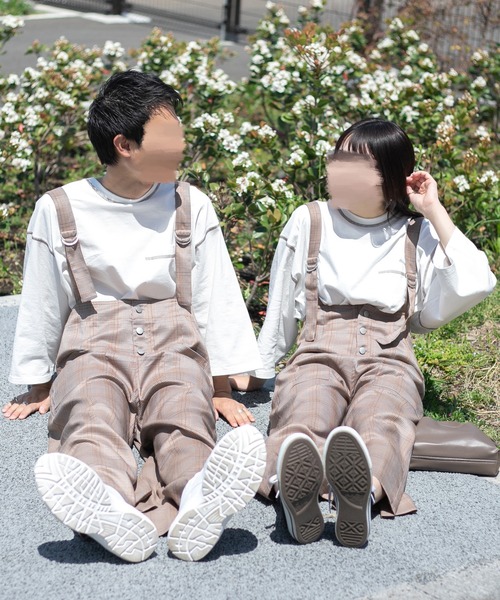 PairPair(ペアペア)の「配色ステッチデカポケT(ユニセックス)(Tシャツ/カットソー・レディース・スミクロ/グレイッシュベージュ/オフホワイト・FREE)」の10枚目の写真