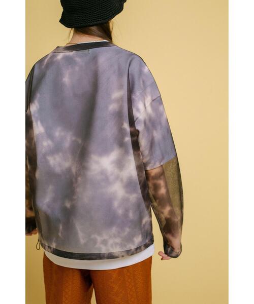 BEAUTY&YOUTH UNITED ARROWS（ビューティーアンドユースユナイテッドアローズ）の「＜monkey time＞ TYEDYE PRINT MESH LSL/メッシュロングスリーブ（Tシャツ/カットソー・メンズ・ブラック/パープル・M/L）」の3枚目の写真