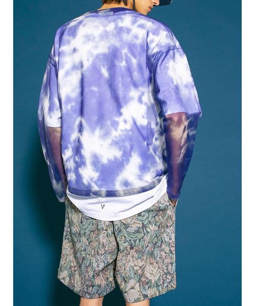 BEAUTY&YOUTH UNITED ARROWS（ビューティーアンドユースユナイテッドアローズ）の「＜monkey time＞ TYEDYE PRINT MESH LSL/メッシュロングスリーブ（Tシャツ/カットソー・メンズ・ブラック/パープル・M/L）」の7枚目の写真