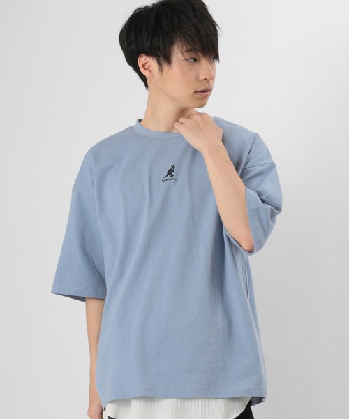 KANGOL（カンゴール）の「【KANGOL/カンゴール】ワンポイント ブランドロゴ刺繍Tシャツ/ ビッグシルエット（Tシャツ/カットソー・メンズ・ライトブルー/ブラック/ベージュ/オフホワイト・M/L/XL）」の14枚目の写真