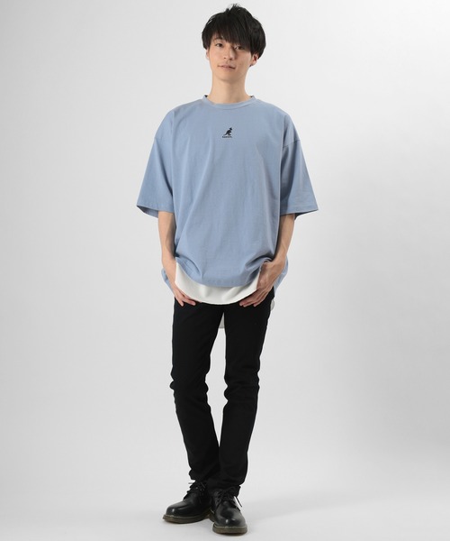 KANGOL（カンゴール）の「【KANGOL/カンゴール】ワンポイント ブランドロゴ刺繍Tシャツ/ ビッグシルエット（Tシャツ/カットソー・メンズ・ライトブルー/ブラック/ベージュ/オフホワイト・M/L/XL）」の13枚目の写真