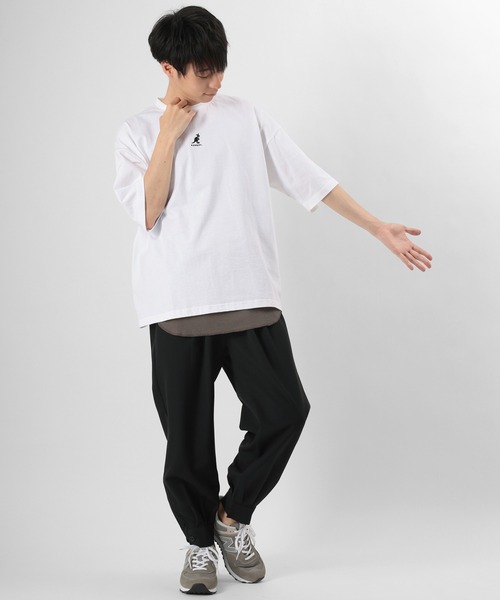 KANGOL（カンゴール）の「【KANGOL/カンゴール】ワンポイント ブランドロゴ刺繍Tシャツ/ ビッグシルエット（Tシャツ/カットソー・メンズ・ライトブルー/ブラック/ベージュ/オフホワイト・M/L/XL）」の6枚目の写真