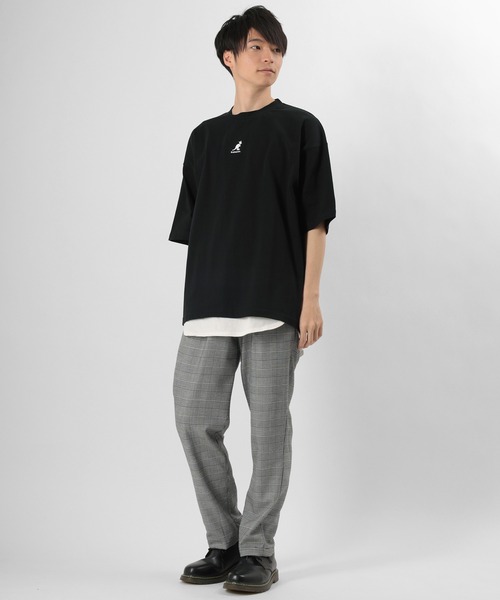 KANGOL（カンゴール）の「【KANGOL/カンゴール】ワンポイント ブランドロゴ刺繍Tシャツ/ ビッグシルエット（Tシャツ/カットソー・メンズ・ライトブルー/ブラック/ベージュ/オフホワイト・M/L/XL）」の8枚目の写真