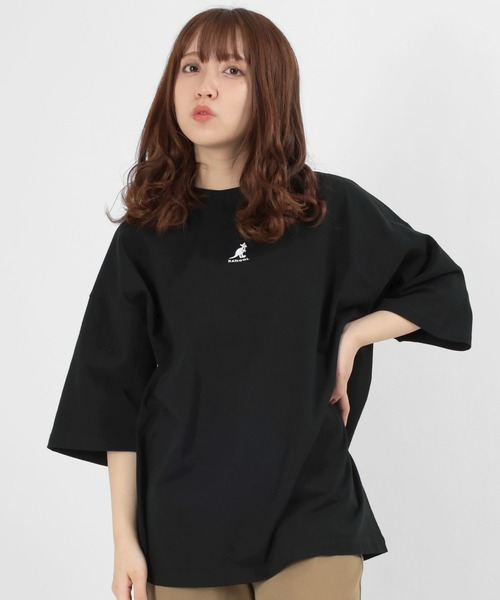 KANGOL（カンゴール）の「【KANGOL/カンゴール】ワンポイント ブランドロゴ刺繍Tシャツ/ ビッグシルエット（Tシャツ/カットソー・メンズ・ライトブルー/ブラック/ベージュ/オフホワイト・M/L/XL）」の5枚目の写真