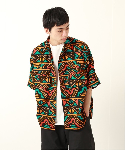 JOURNAL STANDARD relume（ジャーナルスタンダード　レリューム）の「アフリカンバティック半袖シャツ（シャツ/ブラウス・メンズ・ブラック/ブラウン/グリーン・FREE）」の14枚目の写真