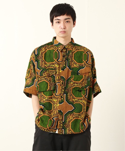 JOURNAL STANDARD relume（ジャーナルスタンダード　レリューム）の「アフリカンバティック半袖シャツ（シャツ/ブラウス・メンズ・ブラック/ブラウン/グリーン・FREE）」の17枚目の写真