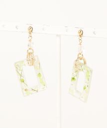 【Cielclair】しかくフープフラワーチタンピアス(MA)