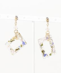 【Cielclair】しかくフープフラワーチタンピアス(MA)