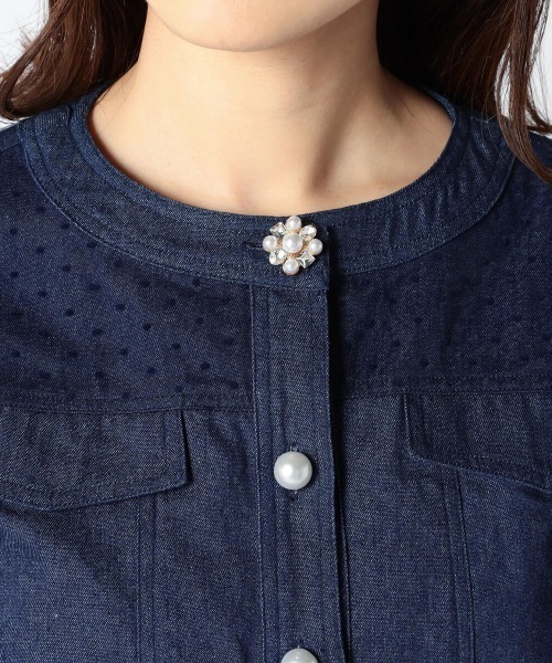 LODISPOTTO（ロディスポット）の「ジュエルパールデニムジャケット（デニムジャケット・レディース・ライトブルー/ネイビー・MEDIUM）」の8枚目の写真