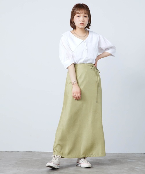 mikke（ミッケ）の「半袖セーラーカラーブラウス（シャツ/ブラウス・レディース・ブラック/ベージュ/ホワイト・FREE）」の8枚目の写真