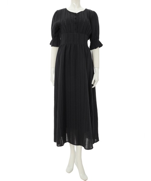 fifth（フィフス）の「ウエスト切り替えコットンロングワンピース（ワンピース・レディース・ホワイト/ブラック・MEDIUM）」の4枚目の写真