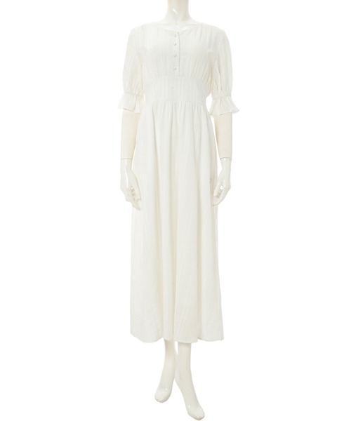 fifth（フィフス）の「ウエスト切り替えコットンロングワンピース（ワンピース・レディース・ホワイト/ブラック・MEDIUM）」の10枚目の写真