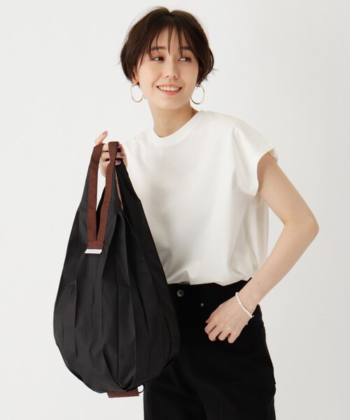 OPAQUE.CLIP（オペークドットクリップ）の「Shupatto（シュパット） 別注 DROP エコバッグ【UNISEX】（エコバッグ/サブバッグ・レディース・ブラック/ベージュ・99）」の11枚目の写真