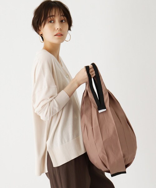 OPAQUE.CLIP（オペークドットクリップ）の「Shupatto（シュパット） 別注 DROP エコバッグ【UNISEX】（エコバッグ/サブバッグ・レディース・ブラック/ベージュ・99）」の7枚目の写真