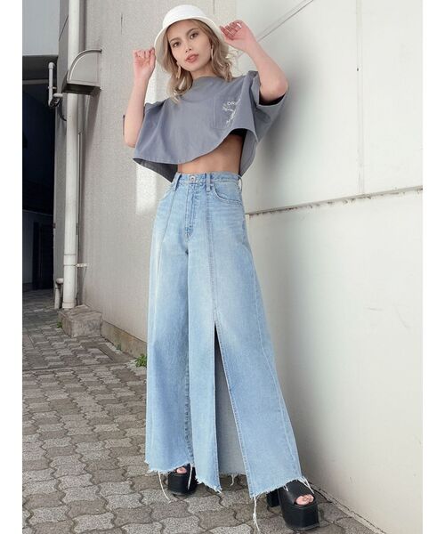 GYDA（ジェイダ）の「DRINK HI BOYポケットショートTシャツ（Tシャツ/カットソー・レディース・チャコールグレー/オフホワイト/カーキ・FREE）」の7枚目の写真