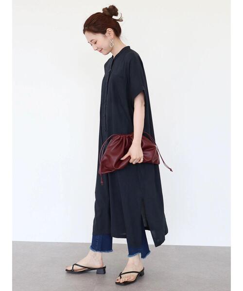 AMERICAN HOLIC（アメリカンホリック）の「Wポケット前開きシャツワンピース（シャツワンピース・レディース・ライトグレー/ブラック/ライトカーキ/ストライプ・M/L）」の21枚目の写真