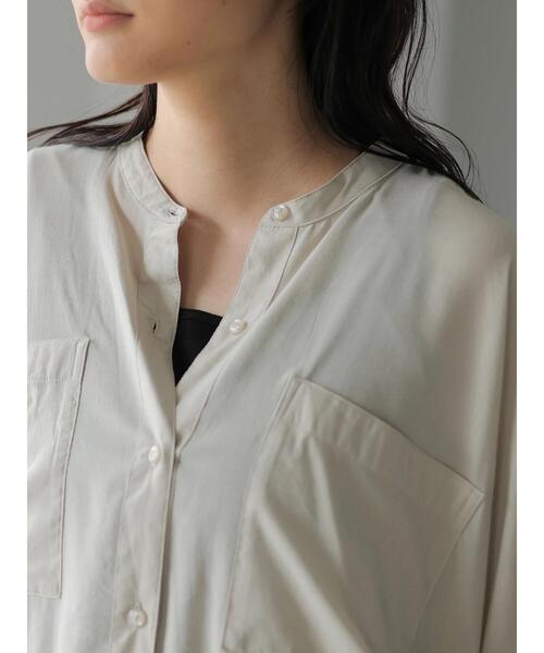 AMERICAN HOLIC（アメリカンホリック）の「Wポケット前開きシャツワンピース（シャツワンピース・レディース・ライトグレー/ブラック/ライトカーキ/ストライプ・M/L）」の14枚目の写真