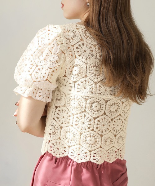 Bab（バブ）の「モチーフレースブラウス（シャツ/ブラウス・レディース・ベージュ/オフホワイト・38）」の9枚目の写真