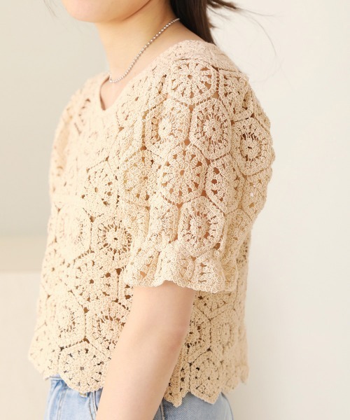 Bab（バブ）の「モチーフレースブラウス（シャツ/ブラウス・レディース・ベージュ/オフホワイト・38）」の13枚目の写真