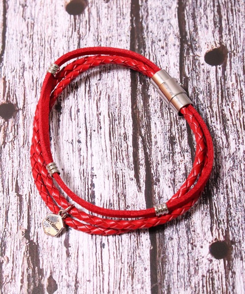 BAYBLO（ベイブロ）の「(BB)【本革】チャーム 編み込み レザー ブレスレット（ブレスレット・メンズ・ホワイト/ブラック/レッド/ネイビー/ブラウン・ONE SIZE）」の14枚目の写真