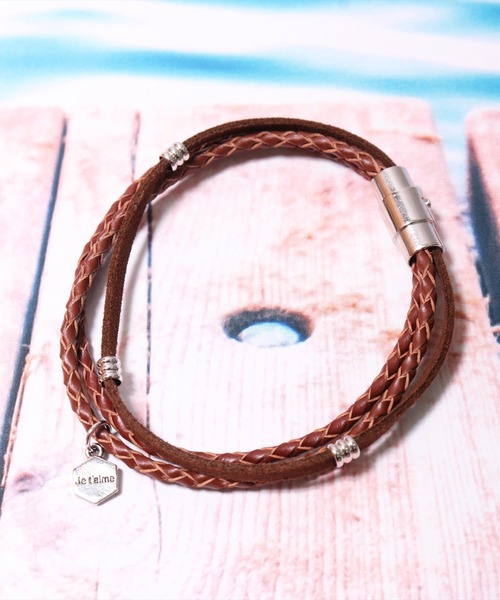 BAYBLO（ベイブロ）の「(BB)【本革】チャーム 編み込み レザー ブレスレット（ブレスレット・メンズ・ホワイト/ブラック/レッド/ネイビー/ブラウン・ONE SIZE）」の17枚目の写真