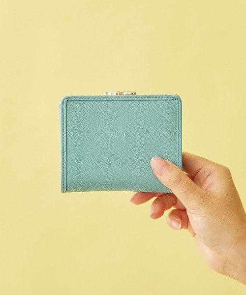 HASHIBAMI（ハシバミ）の「【HASHIBAMI】エイチビー ガマグチ ハーフ ウォレット（財布・レディース・ブラック/グレー/ピンクベージュ/グレイッシュブルー/イエロー/ラベンダー/シルバー/カーキ/グレー系その他/ブロンズ/ナチュラル/ボルドー/ネイビー/ライトグリーン/ライトイエロー/コーラルピンク/マルチ/ターコイズブルー/ブラウン/モスグリーン/ペールイエロー/マジェンタ/ベビーピンク/ゴールド/アクア/レモンイエロー/ライトグリーン系/ふじ色系/ライトオレンジ系/グリーン・FREE）」の15枚目の写真