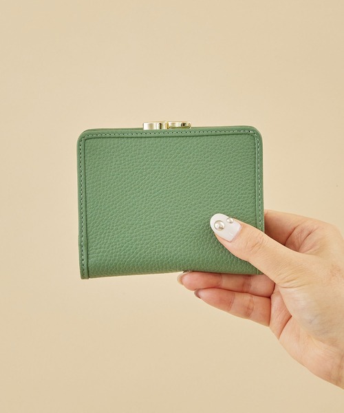 HASHIBAMI（ハシバミ）の「【HASHIBAMI】エイチビー ガマグチ ハーフ ウォレット（財布・レディース・ブラック/グレー/ピンクベージュ/グレイッシュブルー/イエロー/ラベンダー/シルバー/カーキ/グレー系その他/ブロンズ/ナチュラル/ボルドー/ネイビー/ライトグリーン/ライトイエロー/コーラルピンク/マルチ/ターコイズブルー/ブラウン/モスグリーン/ペールイエロー/マジェンタ/ベビーピンク/ゴールド/アクア/レモンイエロー/ライトグリーン系/ふじ色系/ライトオレンジ系/グリーン・FREE）」の10枚目の写真