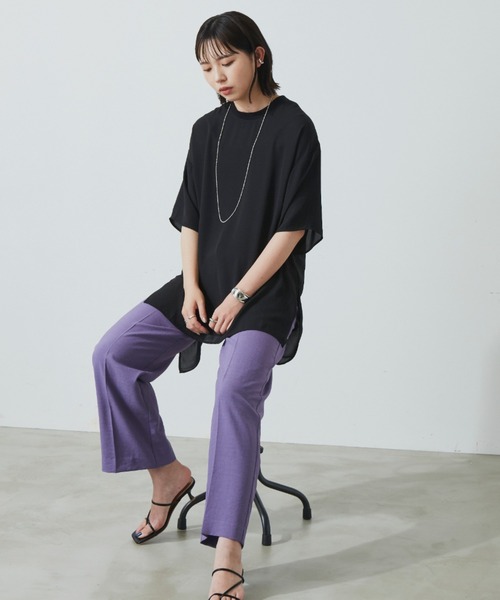 Aunt Marie's（アントマリーズ）の「ハーフスリーブシアートップス（シャツ/ブラウス・レディース・ブラック/ベージュ/アイボリー・FREE）」の22枚目の写真