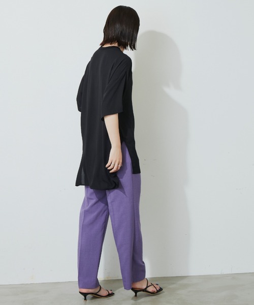 Aunt Marie's（アントマリーズ）の「ハーフスリーブシアートップス（シャツ/ブラウス・レディース・ブラック/ベージュ/アイボリー・FREE）」の7枚目の写真