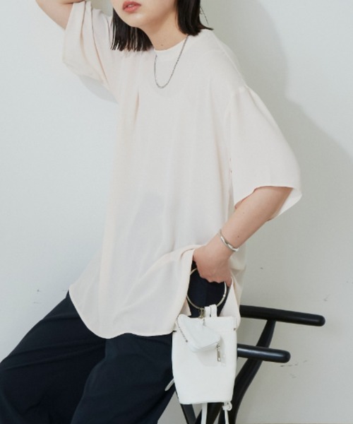 Aunt Marie's（アントマリーズ）の「ハーフスリーブシアートップス（シャツ/ブラウス・レディース・ブラック/ベージュ/アイボリー・FREE）」の17枚目の写真