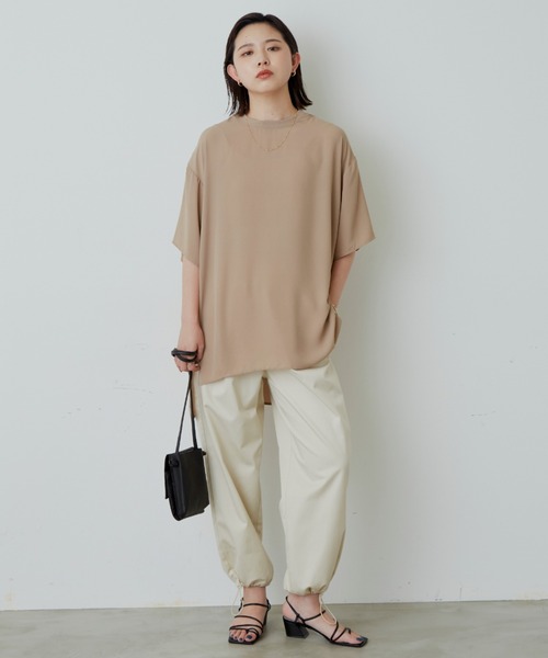 Aunt Marie's（アントマリーズ）の「ハーフスリーブシアートップス（シャツ/ブラウス・レディース・ブラック/ベージュ/アイボリー・FREE）」の19枚目の写真