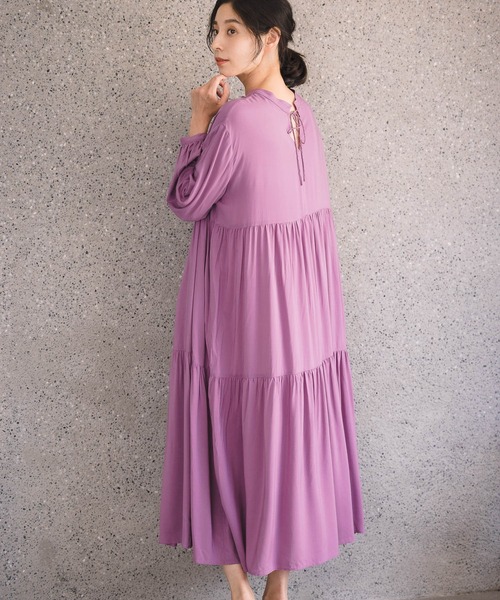 LEPSIM（レプシィム）の「キリカエギャザーワンピース　951958（シャツワンピース・レディース・ブラック/パープル/ライトグリーン・FREE）」の3枚目の写真