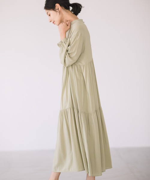 LEPSIM（レプシィム）の「キリカエギャザーワンピース　951958（シャツワンピース・レディース・ブラック/パープル/ライトグリーン・FREE）」の4枚目の写真