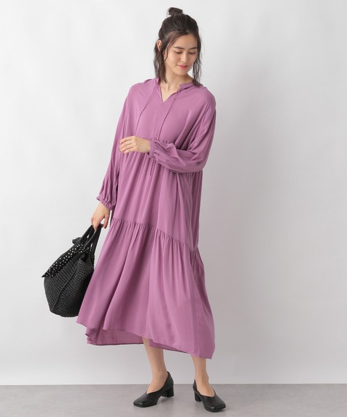 LEPSIM（レプシィム）の「キリカエギャザーワンピース　951958（シャツワンピース・レディース・ブラック/パープル/ライトグリーン・FREE）」の16枚目の写真