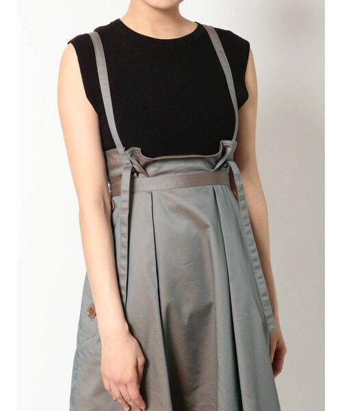 MERCURYDUO(マーキュリーデュオ)の「キャミ付片畔シアーノースリニット(ニット/セーター・レディース・ブラック/ベージュ/ブラウン・FREE)」の2枚目の写真