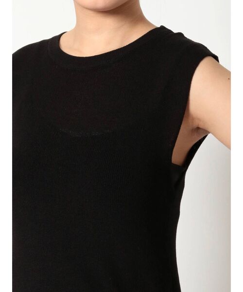 MERCURYDUO(マーキュリーデュオ)の「キャミ付片畔シアーノースリニット(ニット/セーター・レディース・ブラック/ベージュ/ブラウン・FREE)」の7枚目の写真