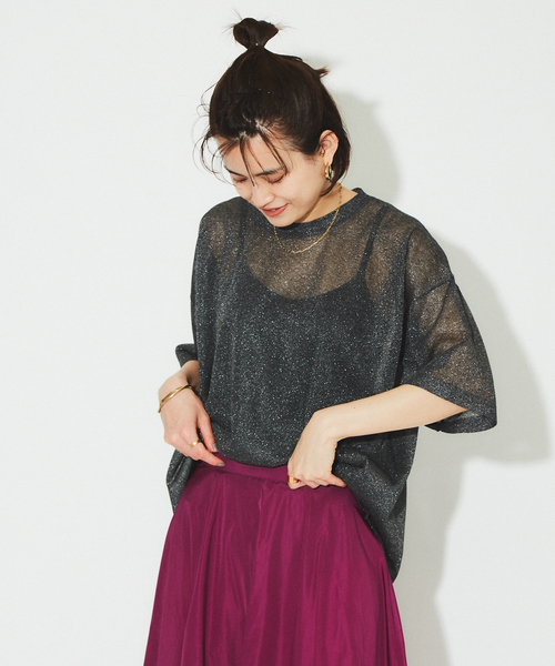 シアーニットTシャツ