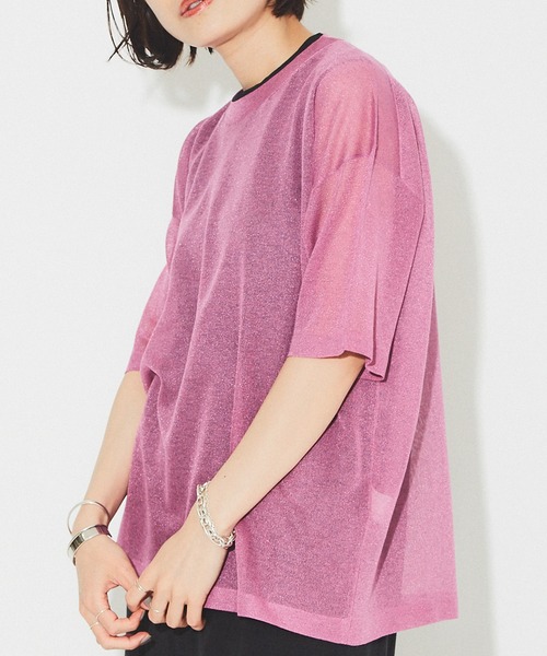 シアーニットTシャツ